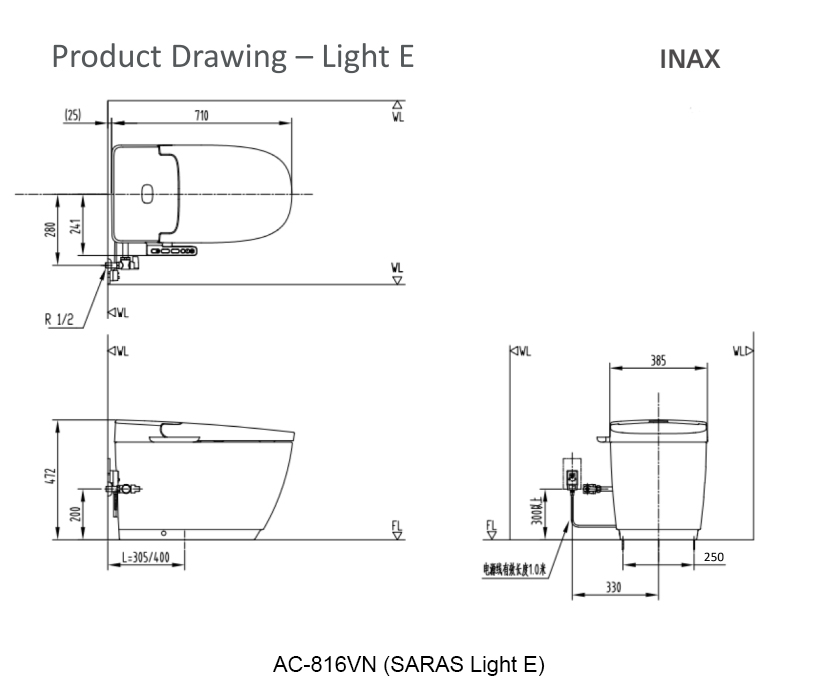 ban ve bon cau thong minh INAX AC-816VN