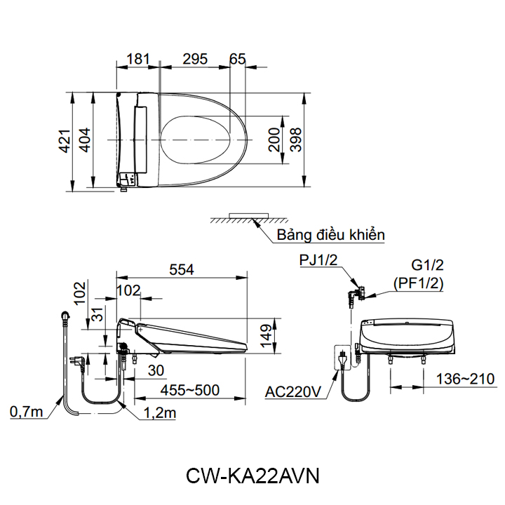 ban ve nap rua dien tu inax cw-ka22avn