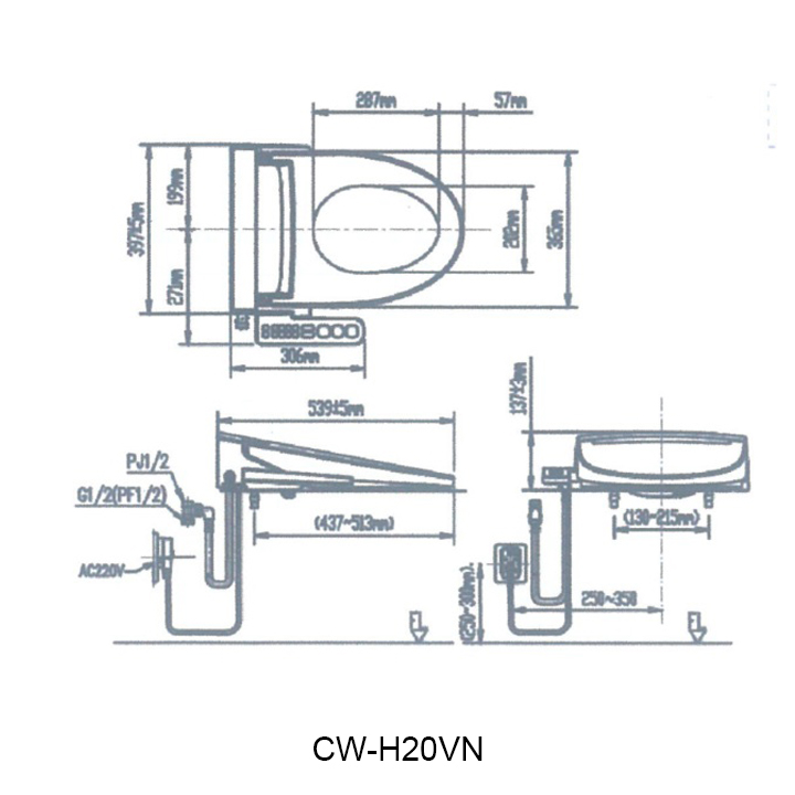 ban ve nap rua dien tu inax cw-h20vn