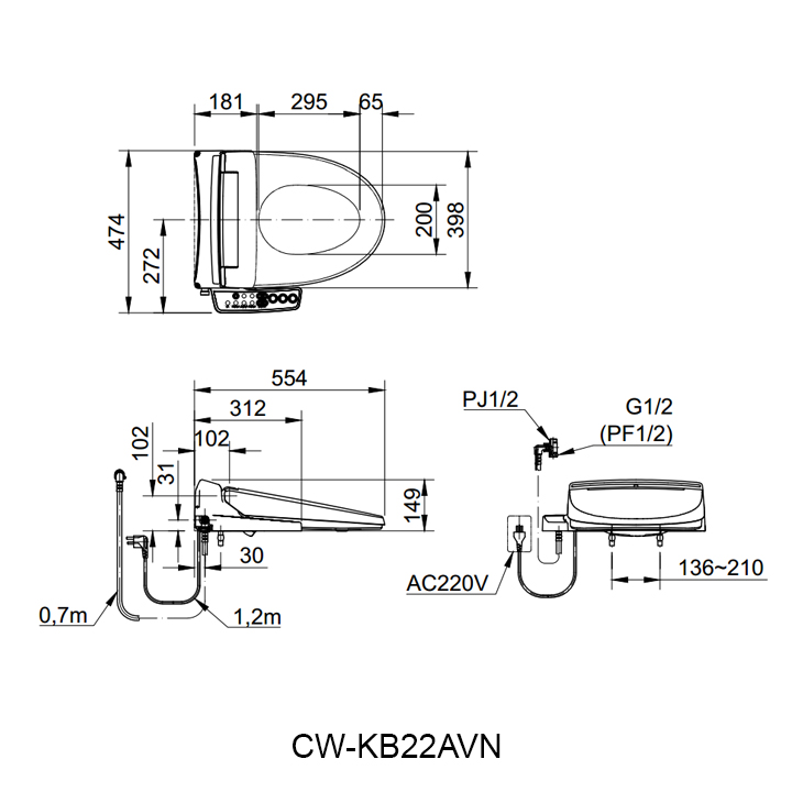 ban ve nap rua dien tu inax cw-kb22avn