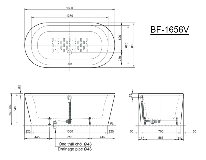 ban ve bon tam inax bf-1656v