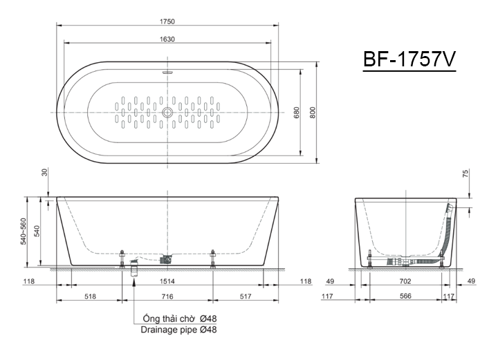 ban ve bon tam inax bf-1757v