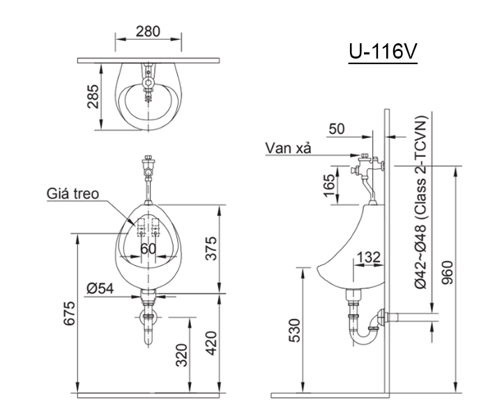bon tieu inax u-116v
