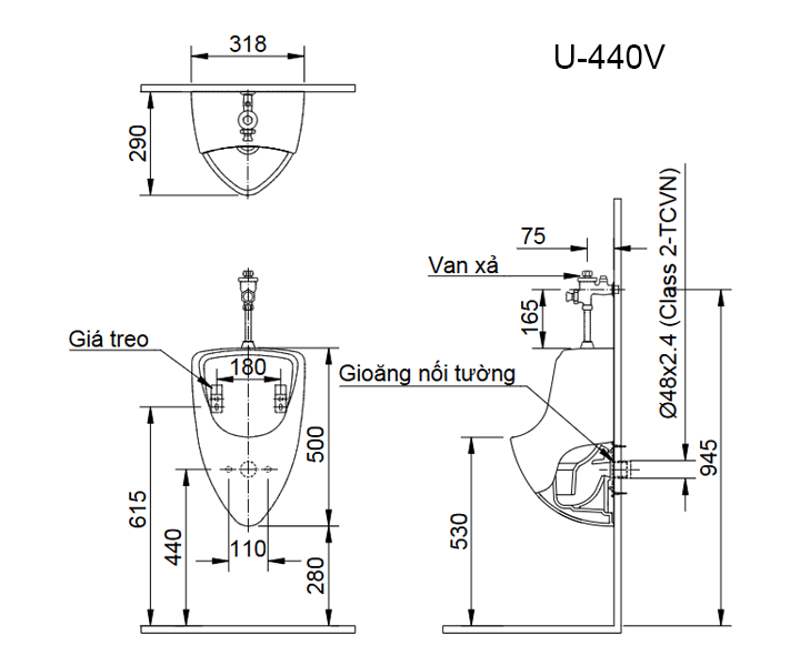 ban ve bon tieu inax U-440V