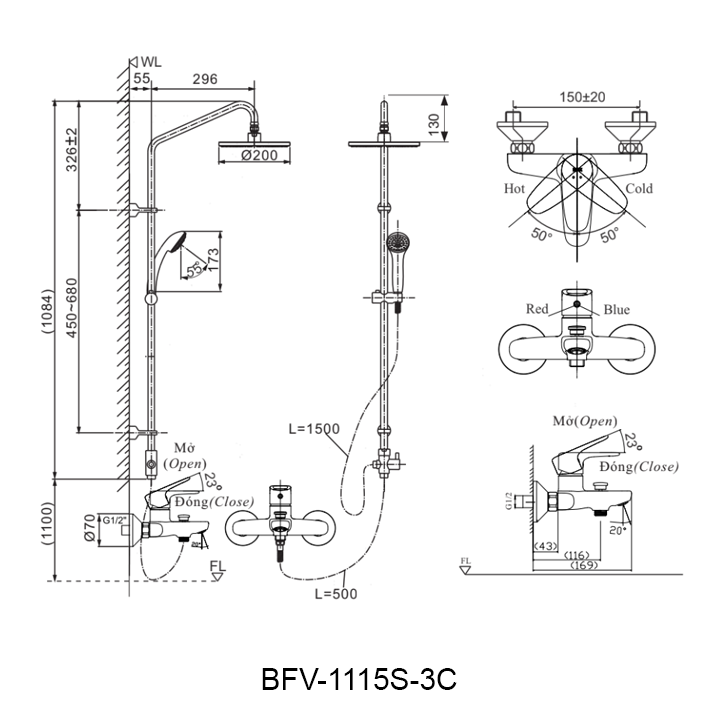 Ban ve cay sen tam INAX BFV-1115S-3C