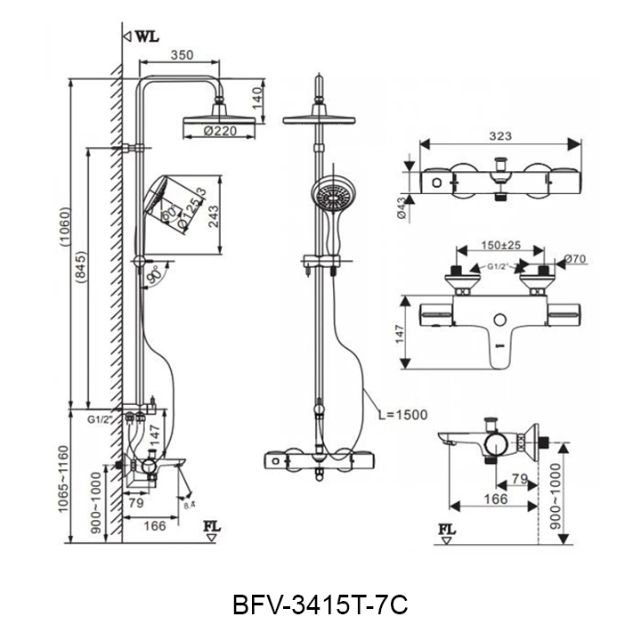 Ban ve cay sen tam INAX BFV-3415T-7C