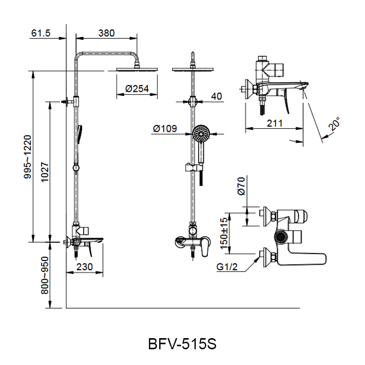 Ban ve cay sen tam INAX BFV-515S