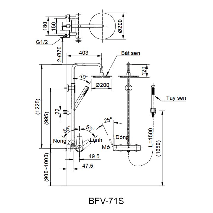Ban ve cay sen tam INAX BFV-71S