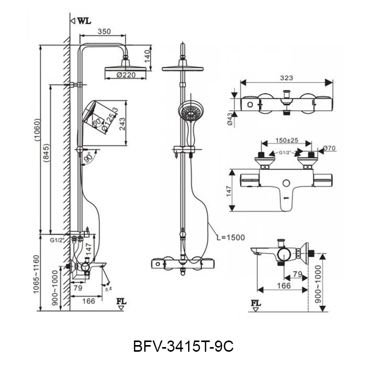 Ban ve cay sen tam INAX BFV-3415T-9C