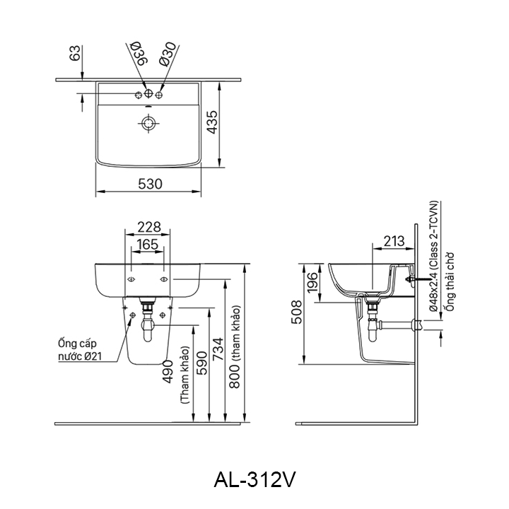 ban ve chau lavabo inax al-312v