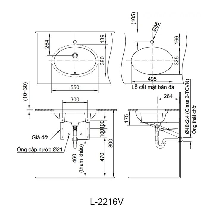 ban ve chua lavabo inax AL-2216V