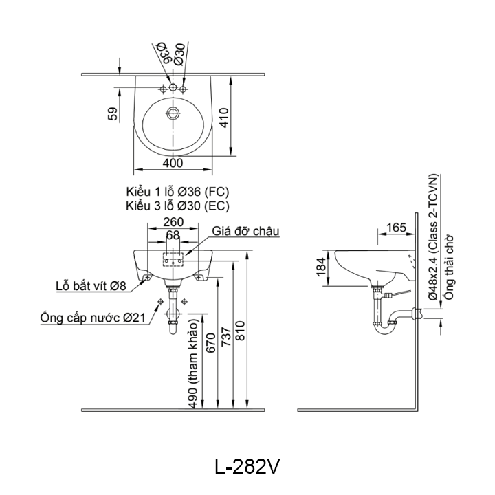 ban ve chua lavabo inax L-282V