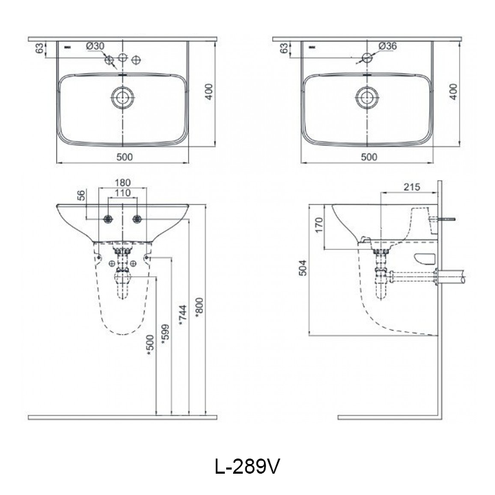 ban ve chua lavabo inax L-289V