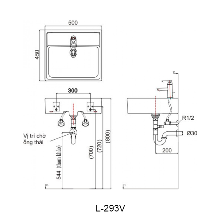 ban ve chau lavabo inax L-293V