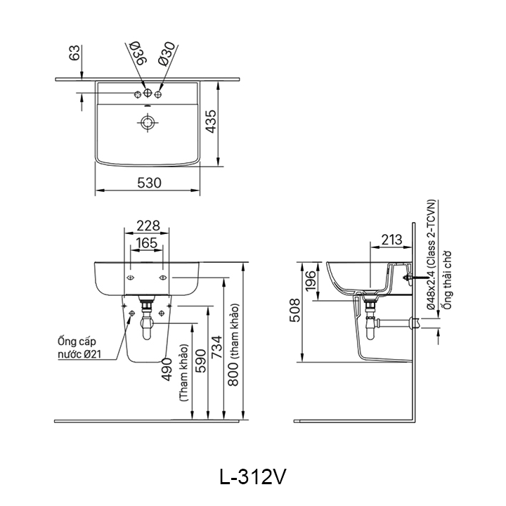 ban ve chua lavabo inax L-312V