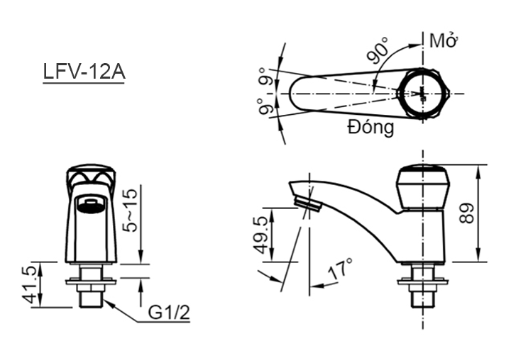 Ban ve voi lavabo inax LFV-12A