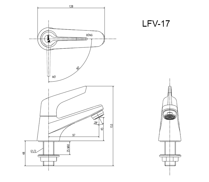 Ban ve voi lavabo inax LFV-17