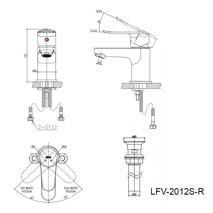 Ban ve voi lavabo inax LFV-2012S-R