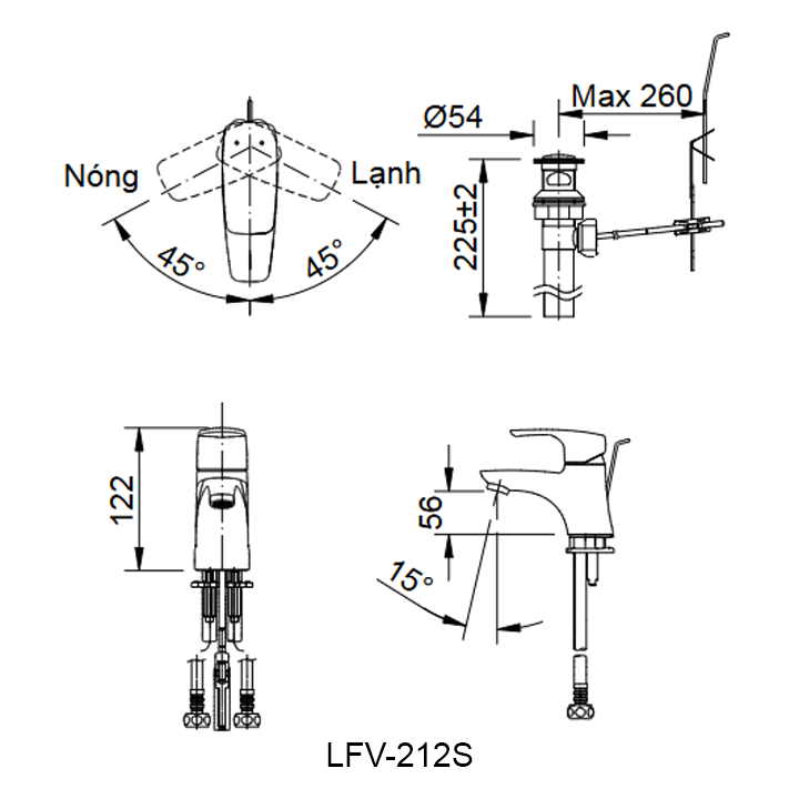 Ban ve voi lavabo inax LFV-212S