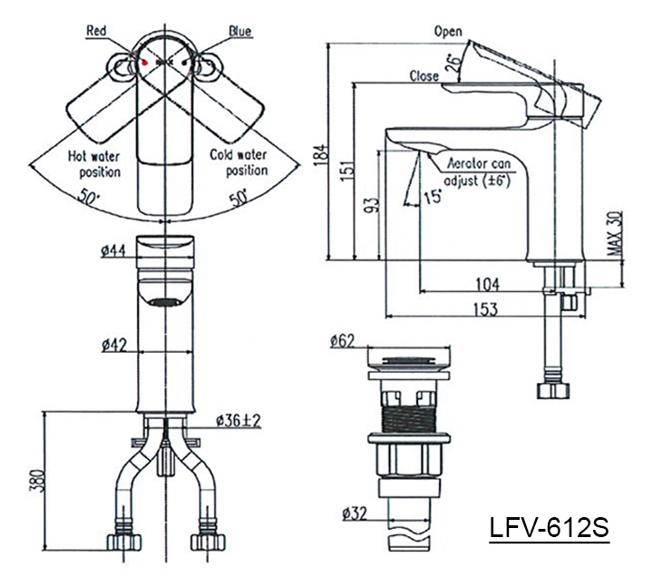 Ban ve voi lavabo inax LFV-612S