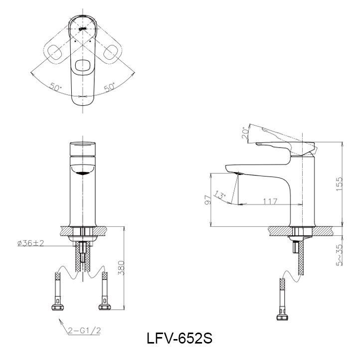 Ban ve voi lavabo inax LFV-652S