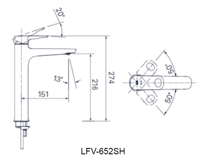 Ban ve voi lavabo inax LFV-652SH