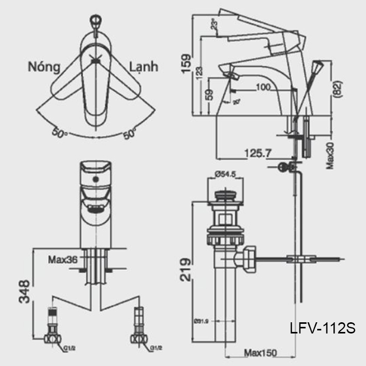 Ban ve voi lavabo inax LFV-112S