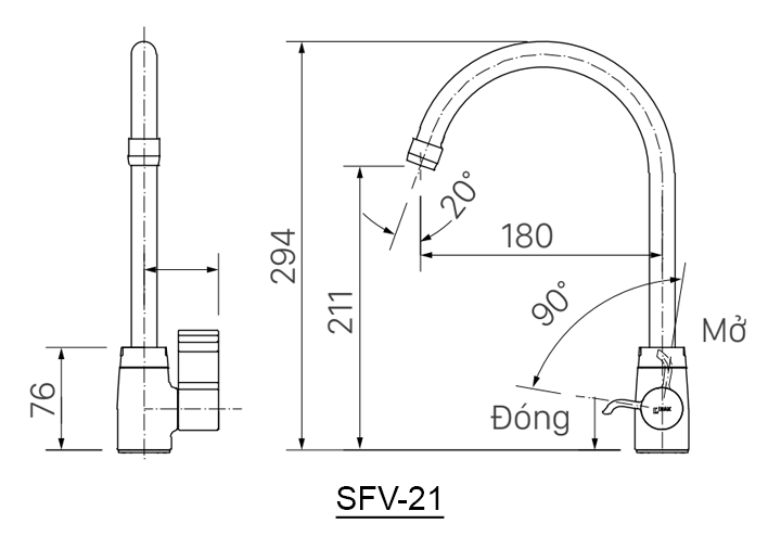 ban ve voi rua chen inax sfv-21
