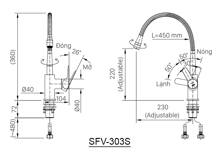 ban ve voi rua chen inax sfv-303s