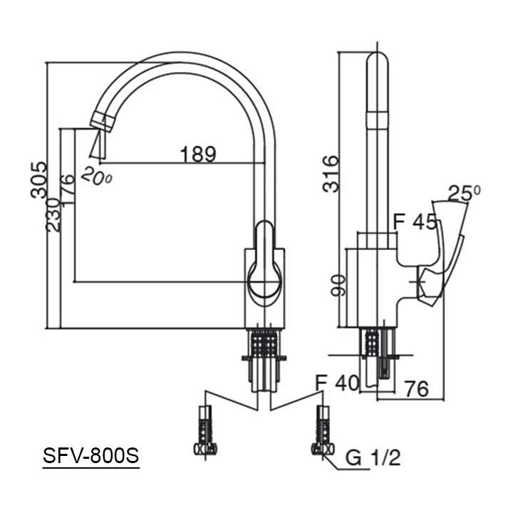ban ve voi rua chen inax SFV-800S
