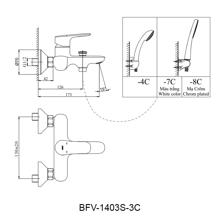 ban ve voi sen tam INAX BFV-1403SS-3C