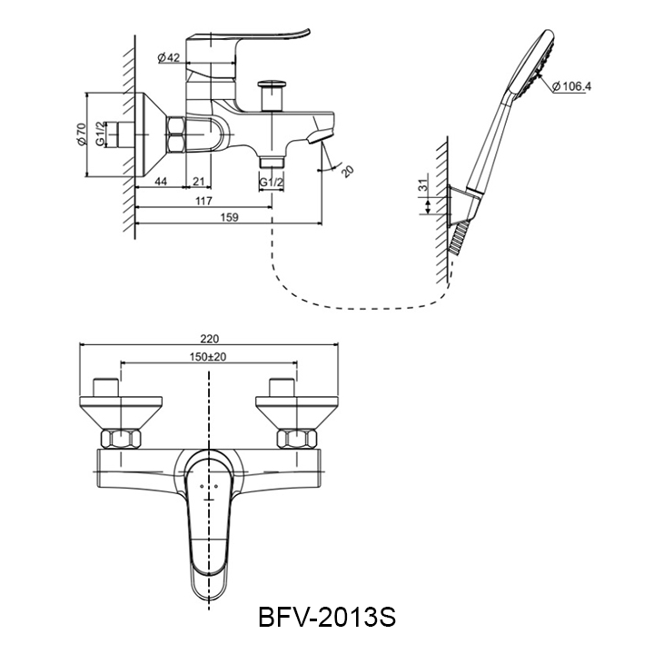 ban ve voi sen tam INAX BFV-2013S