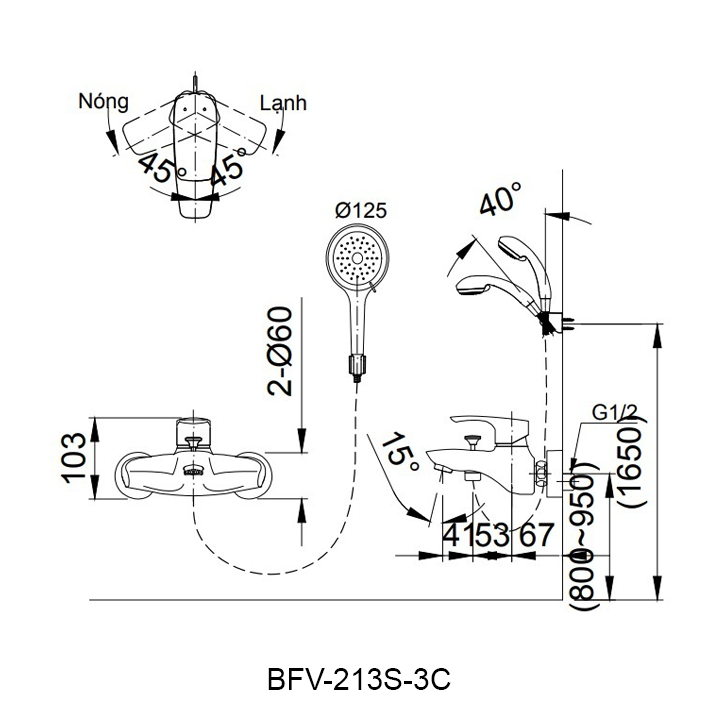 ban ve voi sen tam INAX BFV-213S-3C