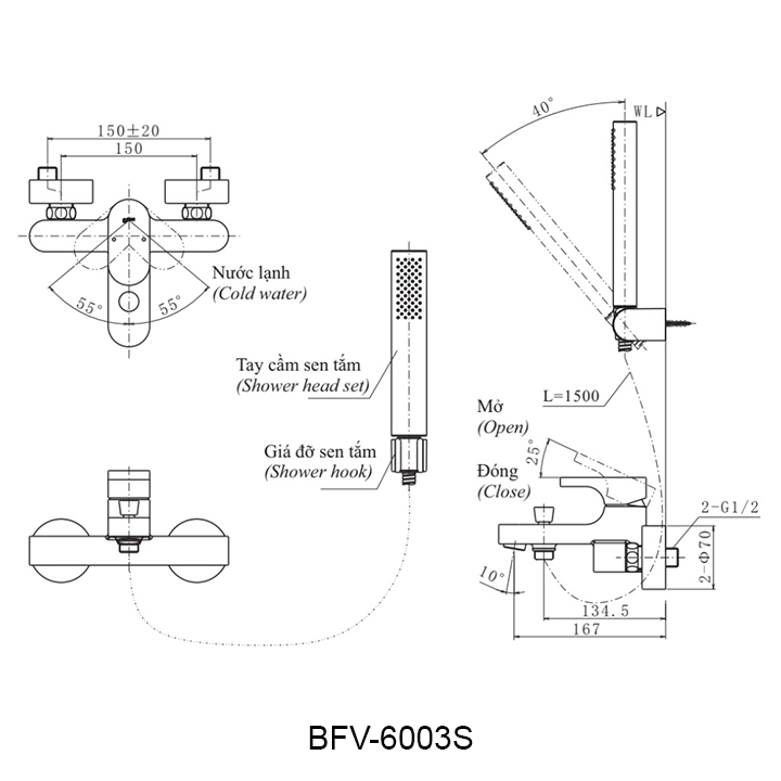 ban ve voi sen tam INAX BFV-6003S