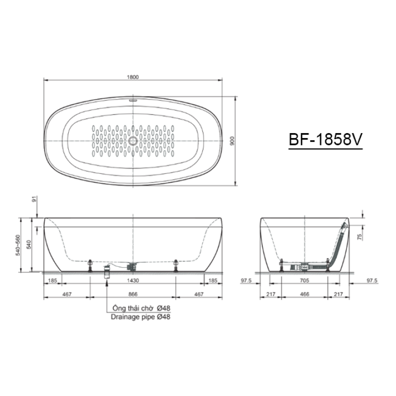 Bồn tắm INAX BF-1858V