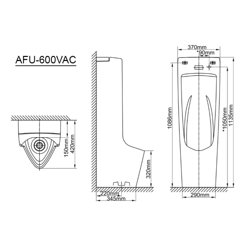 Bồn tiểu cảm ứng INAX AFU-600VAC