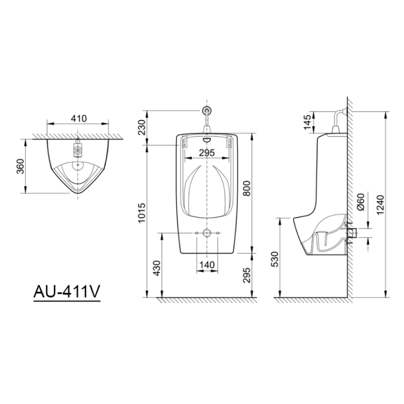 Bồn tiểu treo tường INAX AU-411V