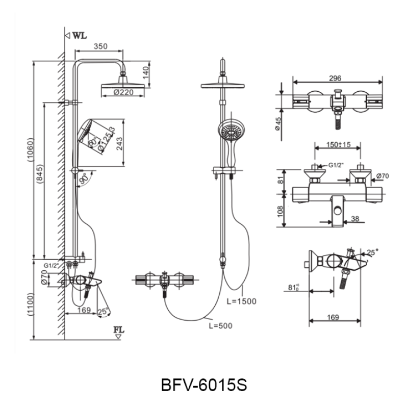 Cây sen tắm INAX BFV-6015S