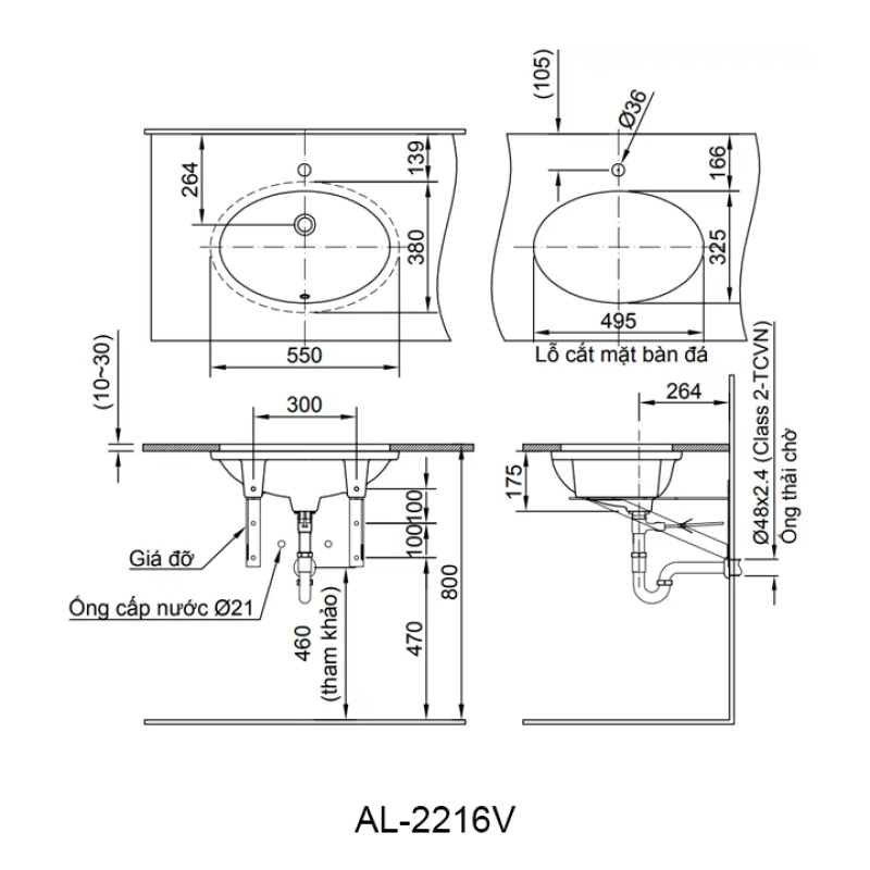  Chậu Lavabo INAX AL-2216V