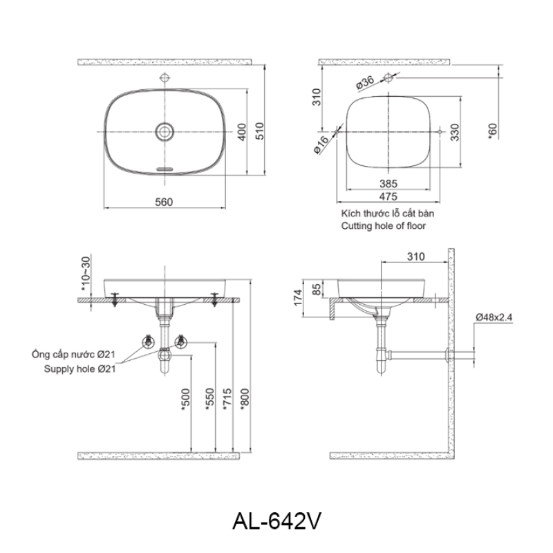 Chậu lavabo INAX AL-642V