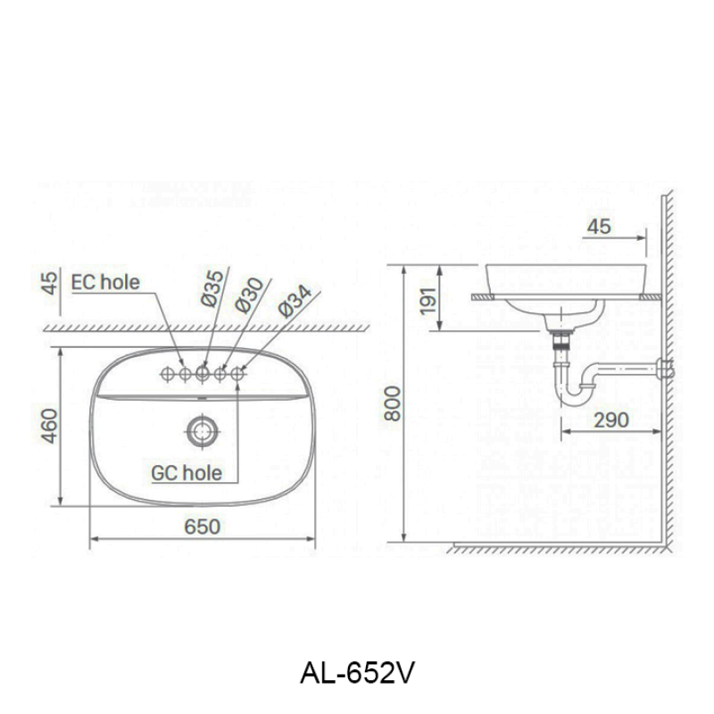 Chậu lavabo INAX AL-652V