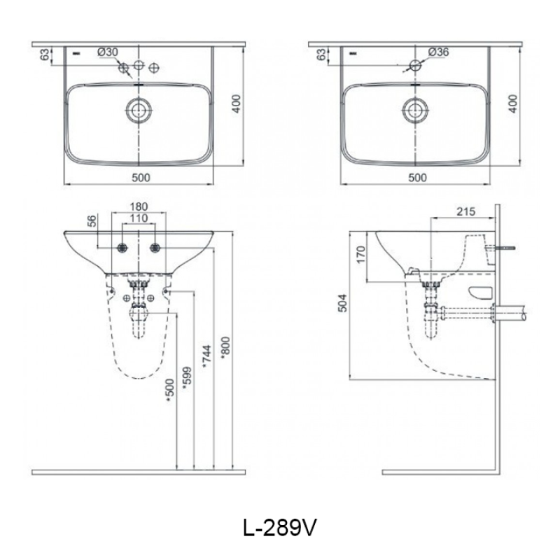 Chậu lavabo INAX L-289V