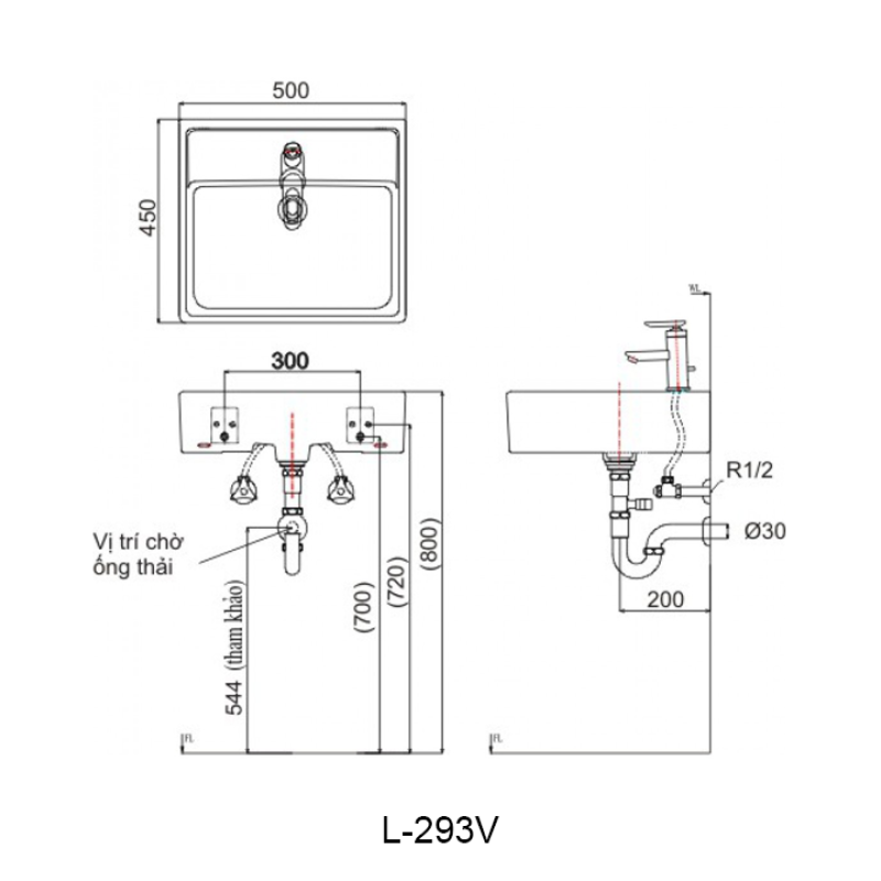 Chậu lavabo INAX L-293V