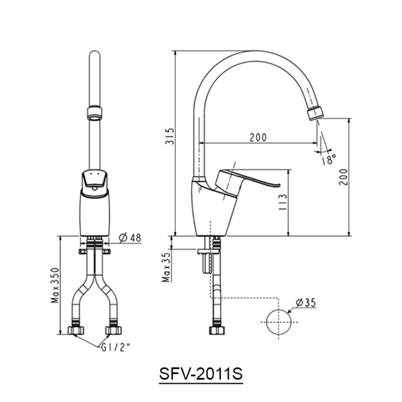 Vòi rửa chén INAX SFV-2011S