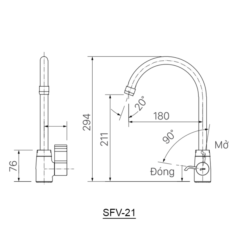 Vòi rửa chén INAX SFV-21