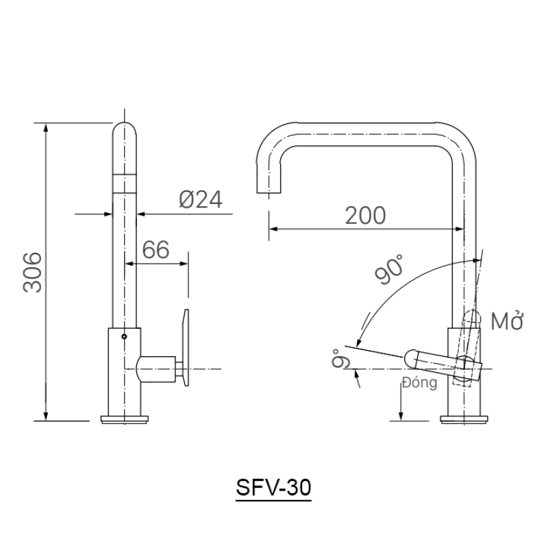 Vòi rửa chén INAX SFV-30