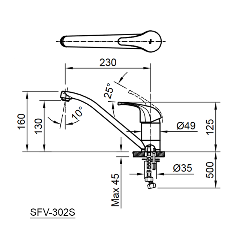 Vòi rửa chén INAX SFV-302S
