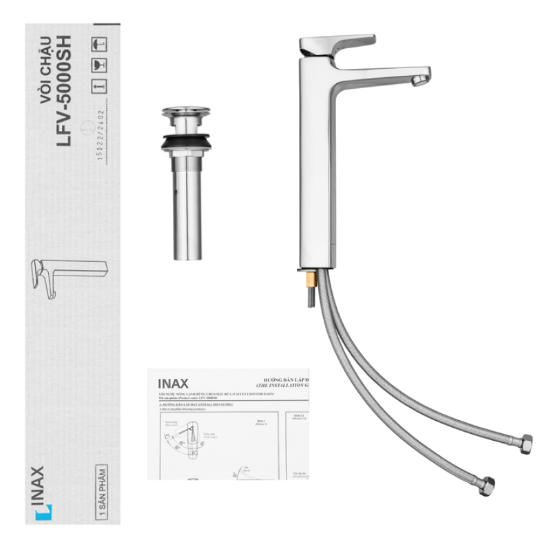 Vòi lavabo INAX LFV-5000SH, Vòi nóng lạnh