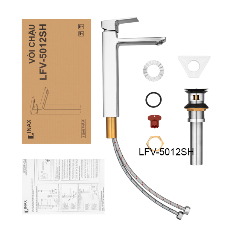 Vòi lavabo INAX LFV-5012SH, Vòi nóng lạnh