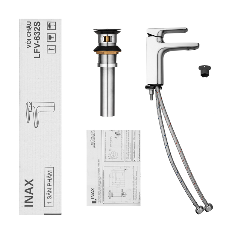 Vòi lavabo INAX LFV-632S-2, Vòi nóng lạnh